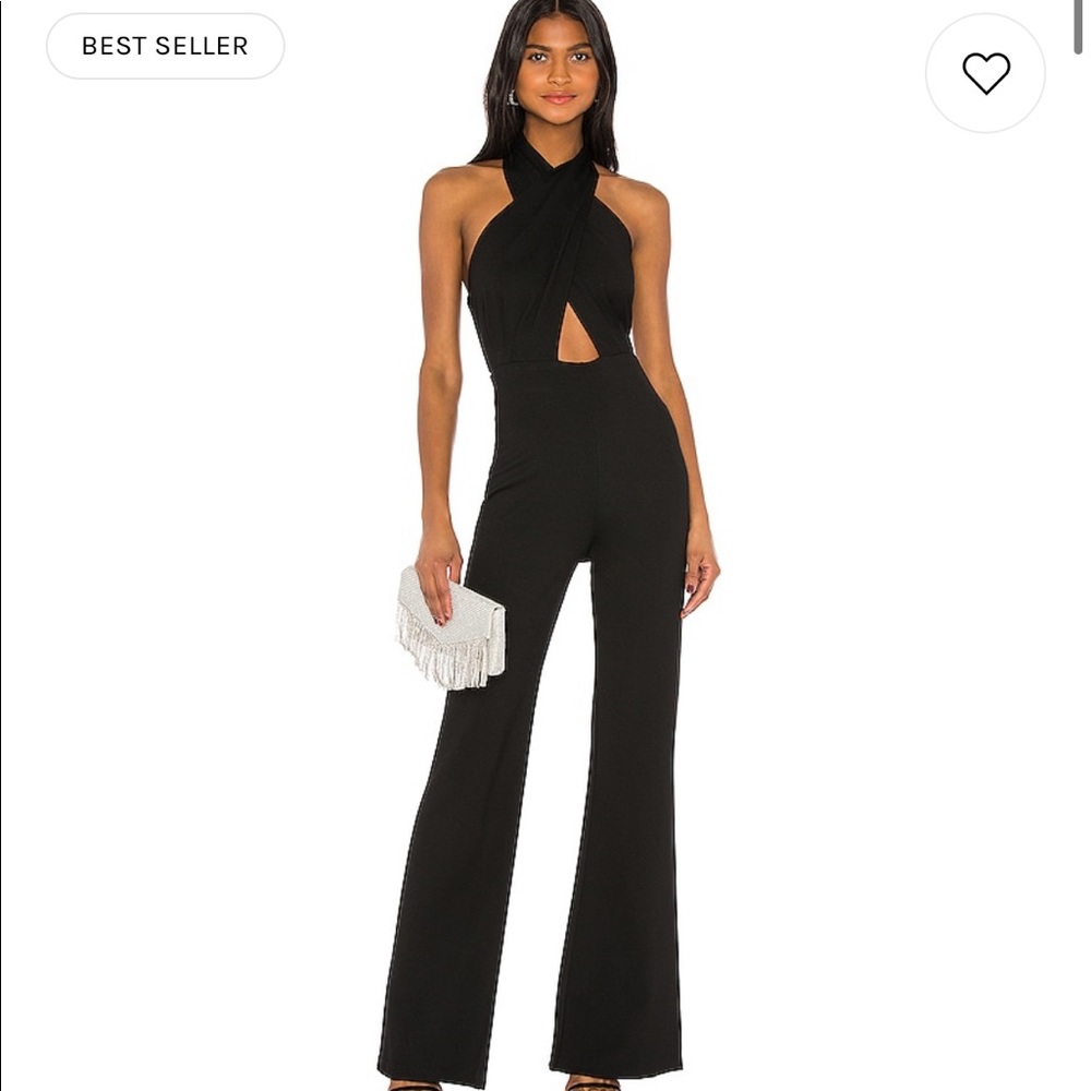 Amanda Uprichard Zahara Black jumpsuit X revolve XS